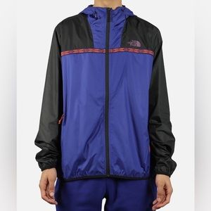 The North Face Novelty Cyclone Jacket Windbreaker Retro Style Blue Black Medium